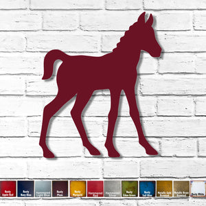 Walking Foal - Metal Wall Art Home Decor - Handmade in the USA - 17" x 12.2" - Choose your Patina Color - Free Ship
