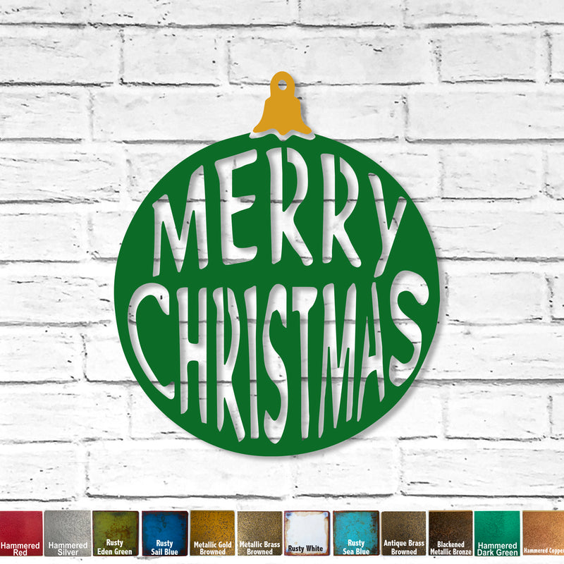 Merry Christmas Bulb - Metal Wall Art Home Decor - Handmade in the USA - Choose 17