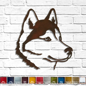 Siberian Husky dog bust metal wall art home decor cutout handmade by Functional Sculpture llc