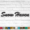 Outdoor Custom Order - Snow Haven measure 70" wide (with both words) - Finished in Hammered Charcoal