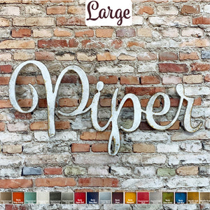 Custom Name or Word - SPUMANTE Font - LARGE Size - Metal Wall Art Home Decor - Choose your Patina Color - Free Ship