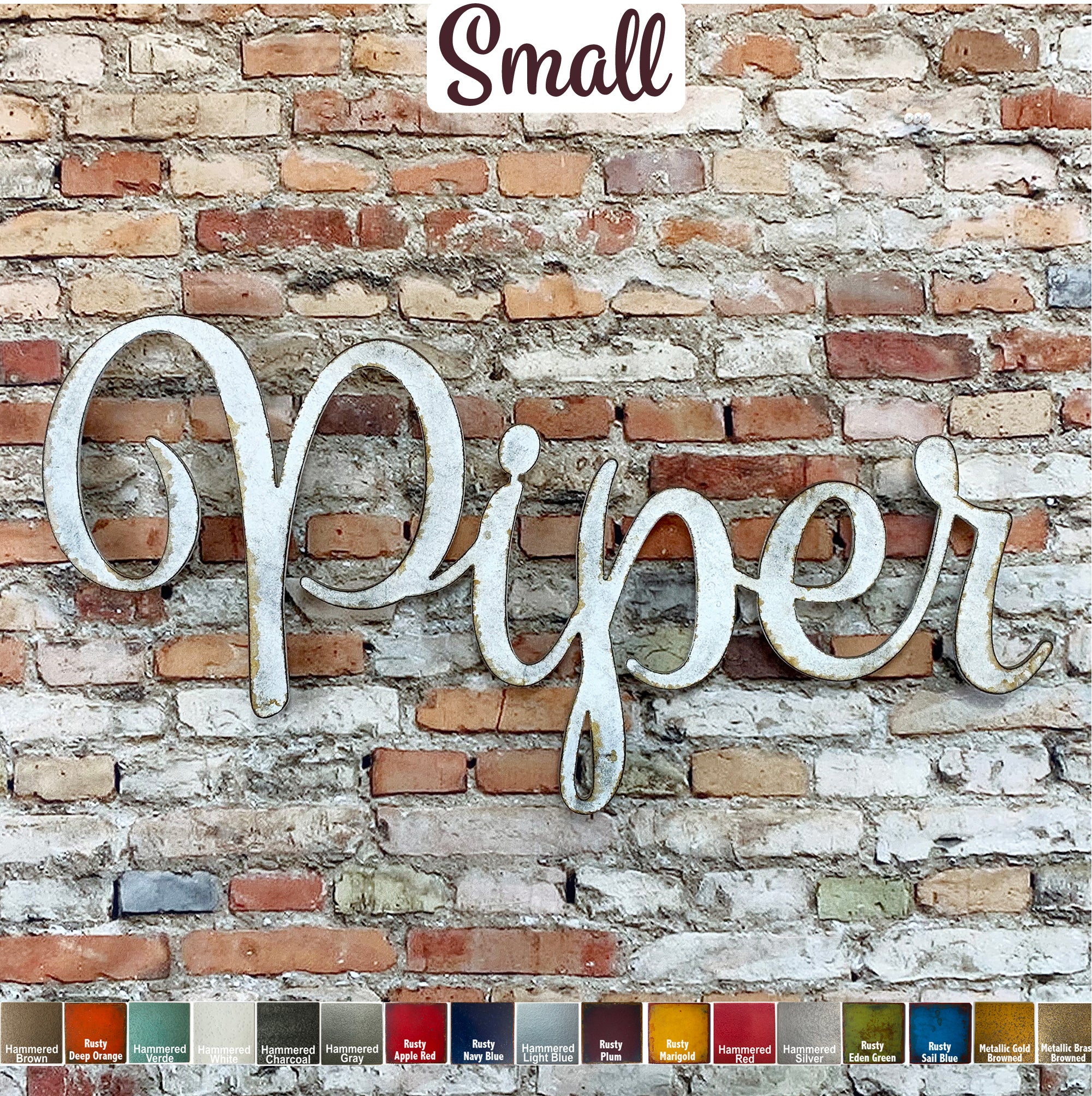 Custom Name or Word - SPUMANTE Font - SMALL Size - Metal Wall Art