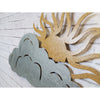 Sun and Cloud - Metal Wall Art Home Decor - Handmade in the USA - Choose 25", 30", or 36"wide, Hangs in 2 Pieces - Choose your Patina Color - Free Ship