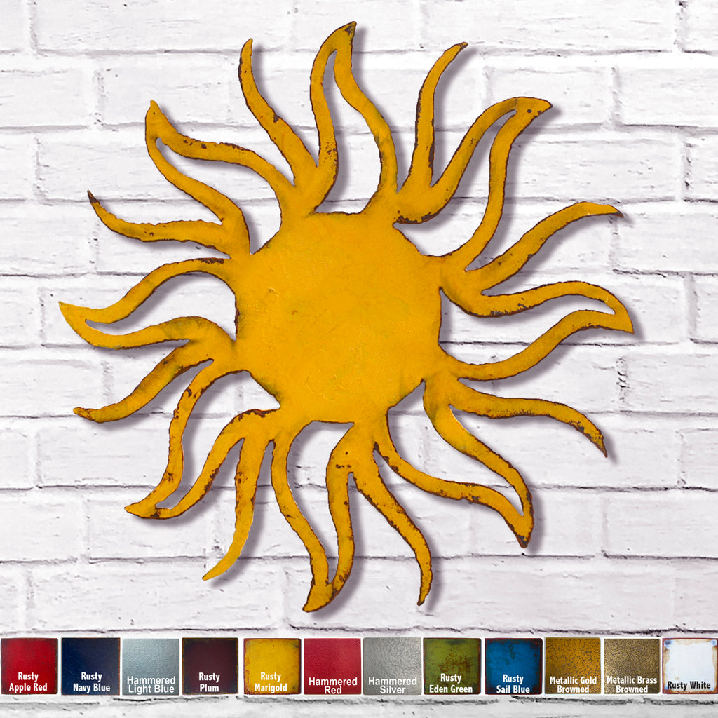Custom order for S - Sun Metal Wall Art - Measures 47" - Finished in Rusty Marigold