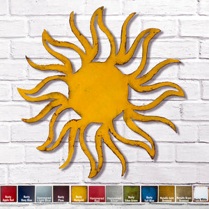 Sun finished in Rusty Marigold  - Measures 40" - Metal Wall Art Home Decor