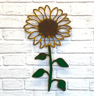 Sunflower - Metal Wall Art Home Decor - Handmade in the USA - Choose 17" or 23" Tall