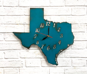 New Mexico Metal Wall Art Clock - Home Decor - Handmade in the USA - Choose 16" or 22” tall, Choose Patina Color - Free Ship