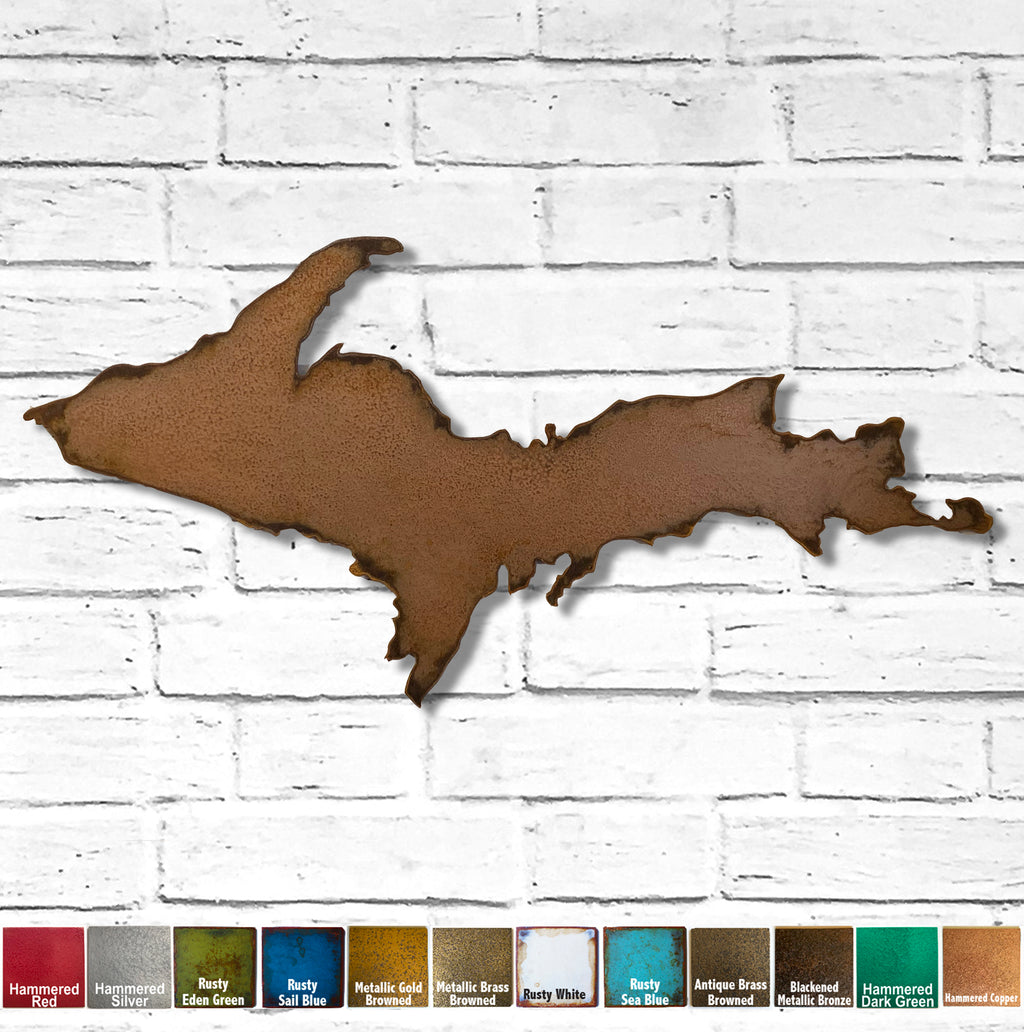 Upper Michigan - Metal Wall Art Home Decor - Handmade in the USA - Choose 24", 36" or 47" wide - Choose your Patina Color! FREE SHIP