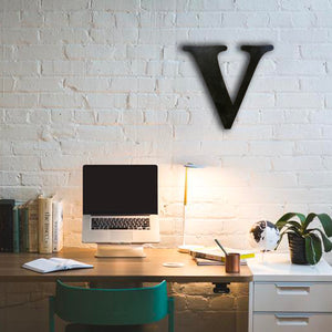 Letter V - Metal Wall Art Home Decor - Made in the USA - Choose 10", 12" or 16" Tall - Choose your Patina Color! Choose any letter - Free Ship