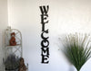 WELCOME sign - Vertical - Metal Wall Art Home Decor - Handmade in the USA - Choose 24", 36" or 45" Tall - Choose your Patina Color - Free Ship