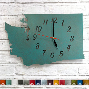 New Mexico Metal Wall Art Clock - Home Decor - Handmade in the USA - Choose 16" or 22” tall, Choose Patina Color - Free Ship