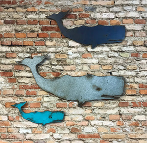 Sperm Whale - Metal Wall Art Home Decor - Handmade in the USA - Choose 11", 17" or 23" Wide - Choose your Patina Color - Free Ship