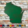 Wisconsin map metal wall art home decor handmade by Functional Sculpture LLC