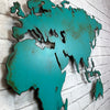 World Map "NO" Antarctica - Metal Wall Art Home Decor - Handmade in the USA - Choose 80" or 100" Wide - Choose your Patina Color - Free Ship
