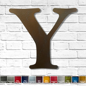 Letter Y - Metal Wall Art Home Decor - Made in the USA - Choose 10", 12" or 16" Tall - Choose your Patina Color! Choose any letter - Free Ship