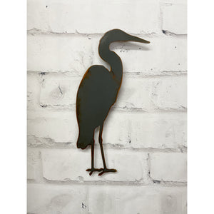 Crane - Metal Wall Art Home Decor - Made in the USA - Choose 12", 18" or 23" tall - Choose your Patina Color - Water Bird Animal Art - Free Ship