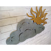 Sun and Cloud - Metal Wall Art Home Decor - Handmade in the USA - Choose 25", 30", or 36"wide, Hangs in 2 Pieces - Choose your Patina Color - Free Ship