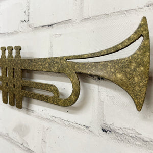 Trumpet - Metal Wall Art Home Decor - Handmade in the USA - Choose 12", 17" or 23" Wide - Choose your Patina Color - Free Ship