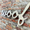 woof sign - Metal Wall Art Home Decor - Handmade in the USA - Choose 17", 24" or 36" Wide - Choose your Patina Color - Free Ship